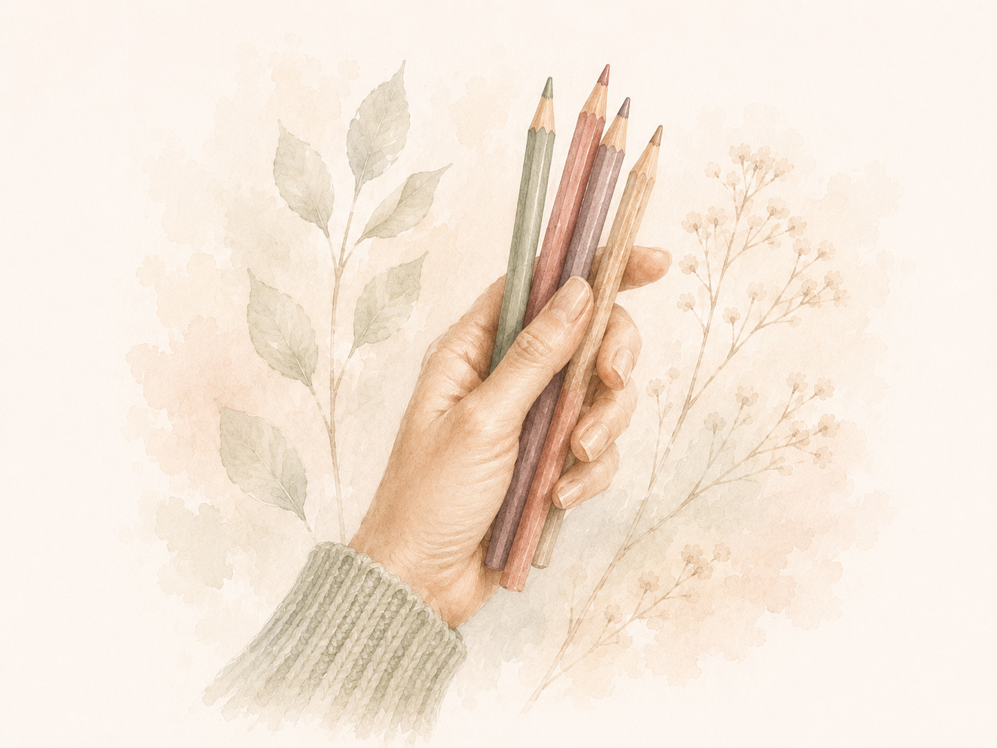 Hand with pencils